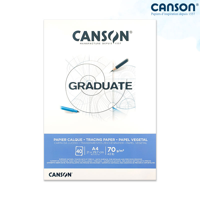 Canson ĵ�� �׷��࿡��Ʈ Ʈ������ 70g 21x29.7cm 40�� 1������/A4����ġ��/�������/Ķ���׶���/�������